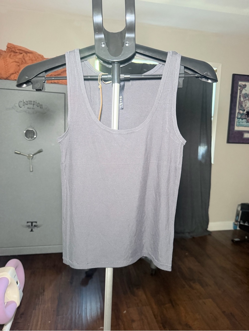 SKIMS Women's Ribbed Scoop Tank Top - Gray